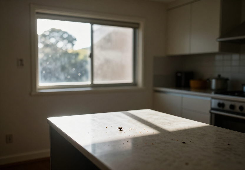 Rodent droppings in a Yennora rental property before treatment
